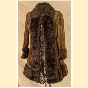Vintage Faux Fur Coat sz Small Retro Big Pimpin'